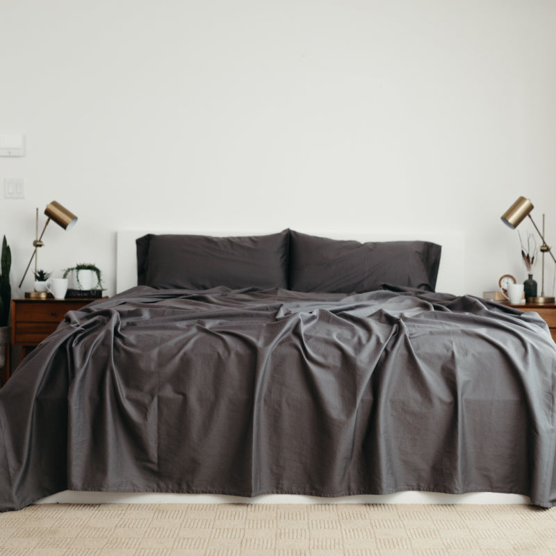 Big Blanket Co | Sateen Dream Sheets | Graphite | King