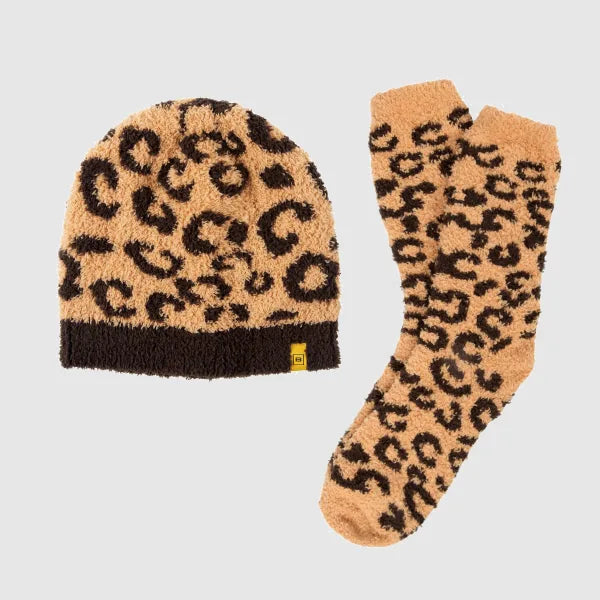Big Blanket Beanie & Sock Set — Knit in Classic Leopard