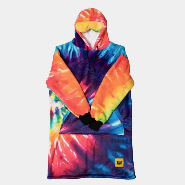 Big Blanket Hideout Hoodie™ — Sherpa-lined fleece in Bright Tie Dye