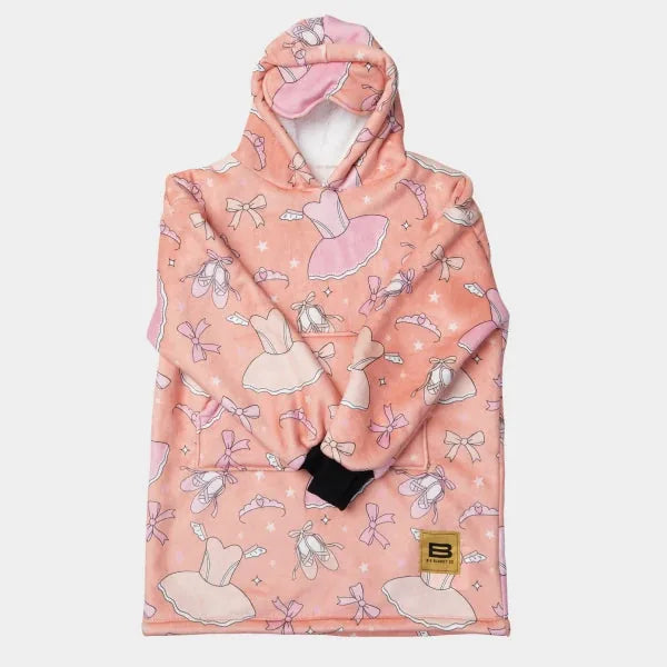 Big Blanket Hideout Hoodie™ Kids — Sherpa-lined fleece in Ballerina