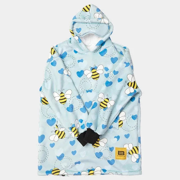 Big Blanket Hideout Hoodie™ Kids — Sherpa-lined fleece in Bees