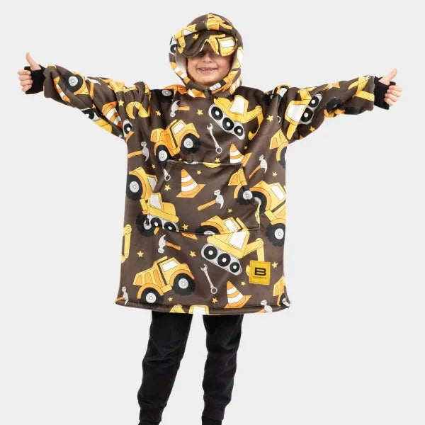 Big Blanket Hideout Hoodie™ Kids — Construction Zone