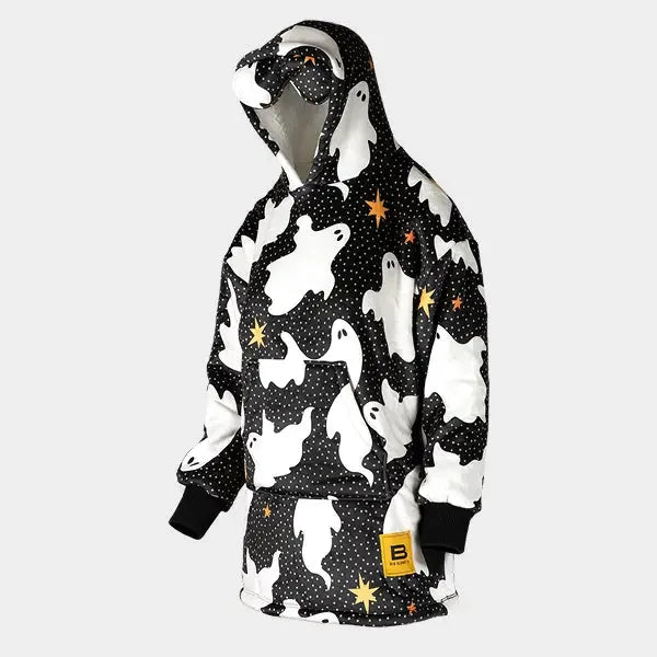 Big Blanket Hideout Hoodie™ Kids — Sherpa-lined fleece in Friendly Ghosts