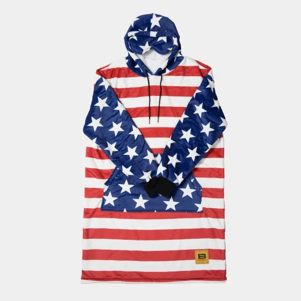 Big Blanket Hideout Hoodie™ — Sherpa-lined fleece in Stars & Stripes