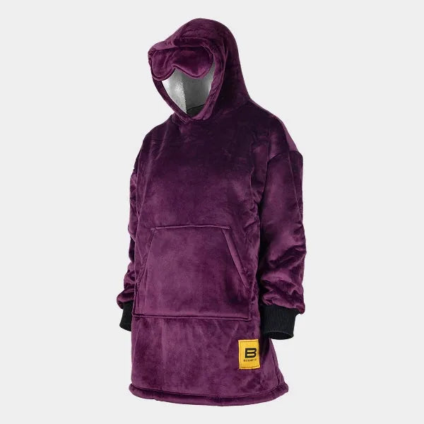 Big Blanket Hideout Hoodie™ Kids — Sherpa-lined fleece in Plum