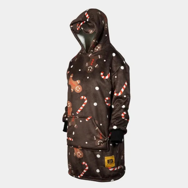 Big Blanket Hideout Hoodie™ Kids — Sherpa-lined fleece in Gingerbread