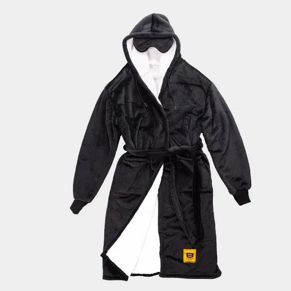 Big Blanket Hideout Robe™ — Sherpa-lined fleece in Black