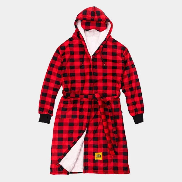 Big Blanket Hideout Robe™ — Sherpa-lined fleece in Red Plaid