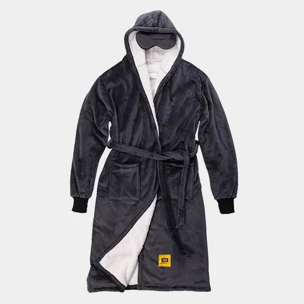 Big Blanket Hideout Robe™ — Sherpa-lined fleece in Smoke