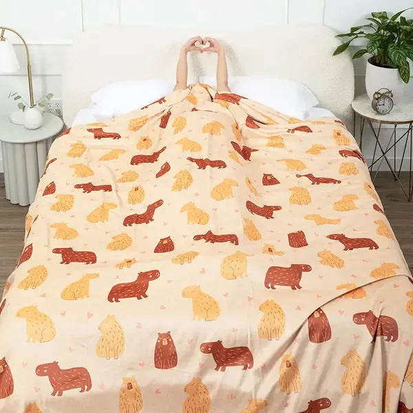 Big Blanket Original Stretch™ Blanket — 4-way stretch knit in Capybara Cutie