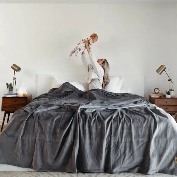 Big Blanket Original Stretch™ Blanket — 4-way stretch knit in Light Grey