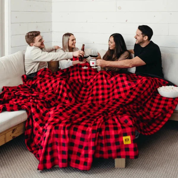 Big Blanket Original Stretch™ Blanket — 4-way stretch knit in Red Plaid