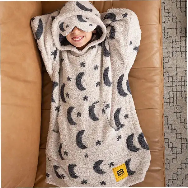 Big Blanket Premier Plush™ Kids Hoodie — Moon Sky