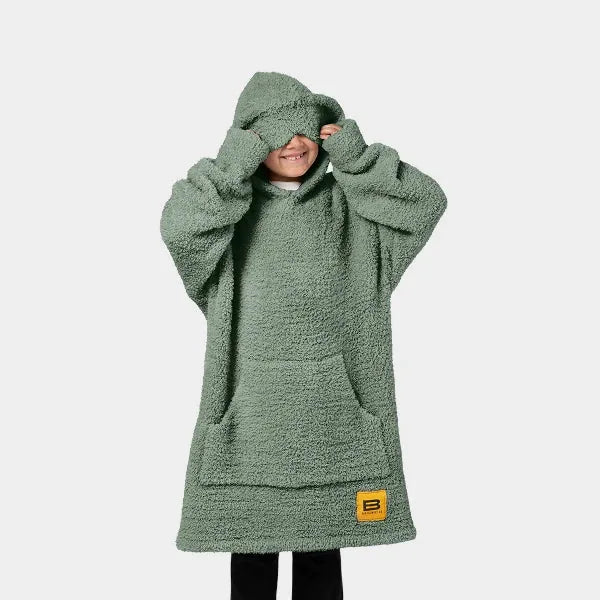 Big Blanket Premier Plush Kids Hoodie — Moss