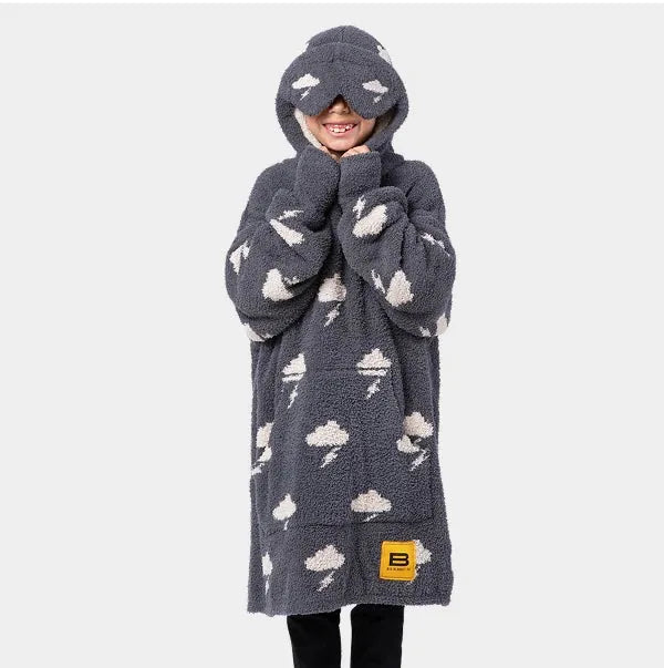Big Blanket Premier Plush™ Kids Hoodie — Stormy Sky