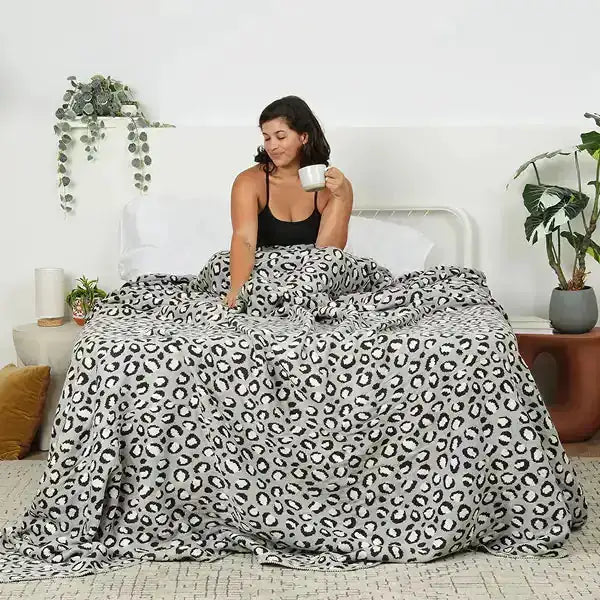 Big Blanket Premium Woven™ Blanket in Grey Leopard