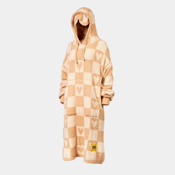 Big Blanket Factory Sale: Premier Plush™ Hoodie in Checkered Hearts