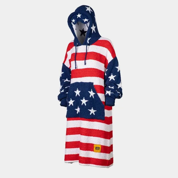 Big Blanket Factory Sale: Premier Plush™ Hoodie in Stars & Stripes