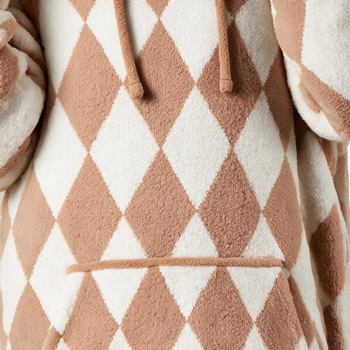 Close-up of the Dusty Diamond Premier Plush™ Hoodie Kids fabric and front pouch
