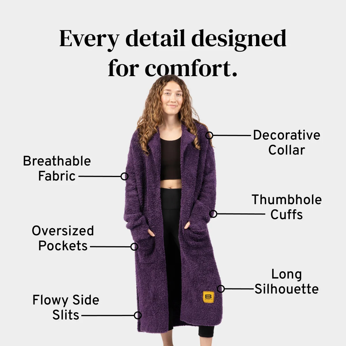 Cardigan in Deep Purple