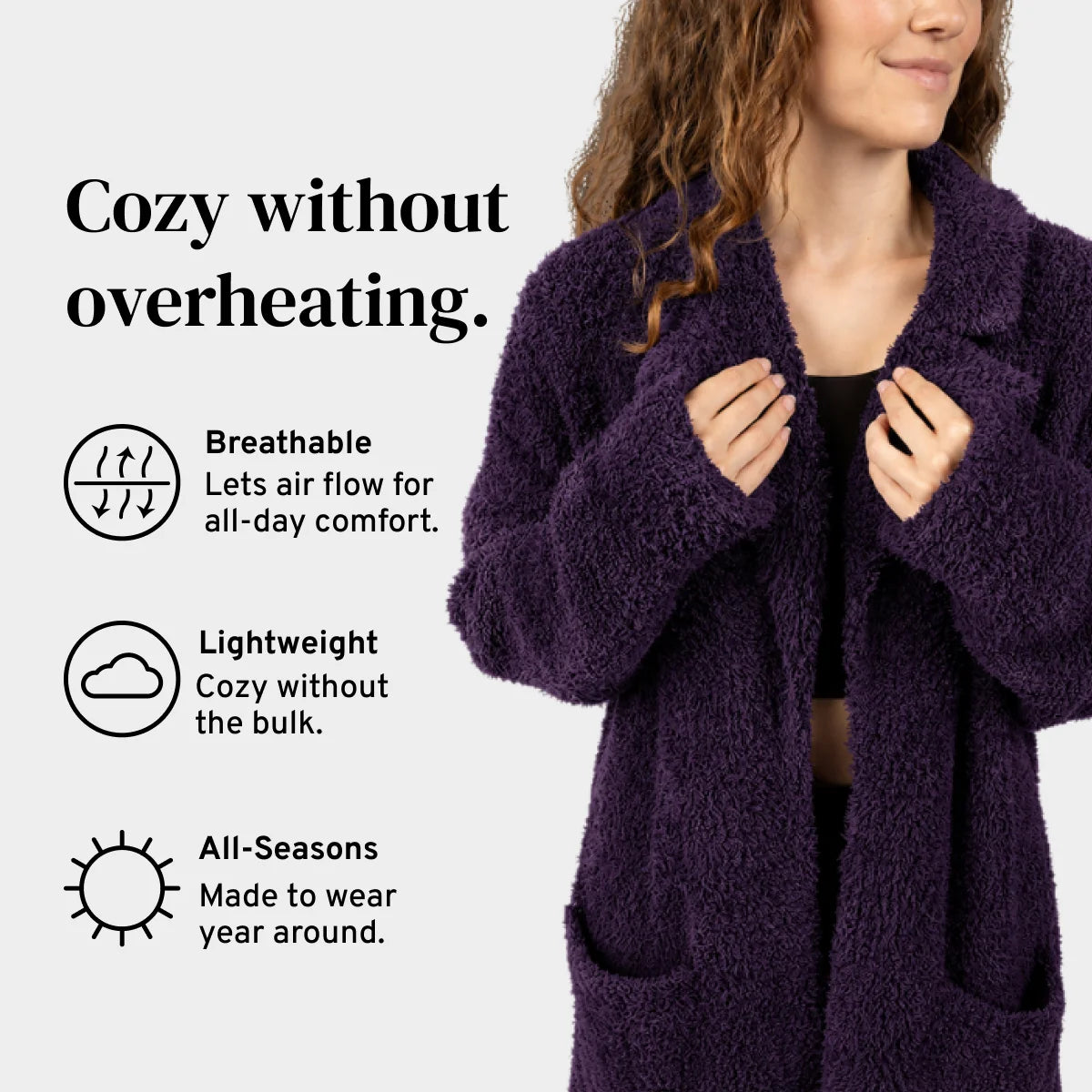 Cardigan in Deep Purple