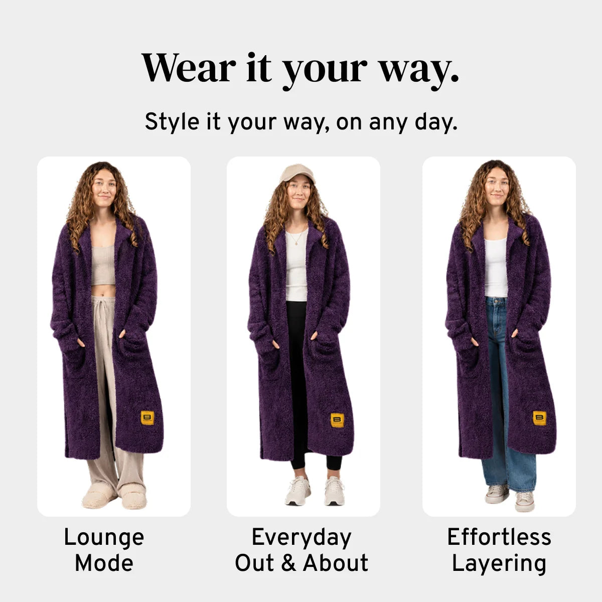 Cardigan in Deep Purple