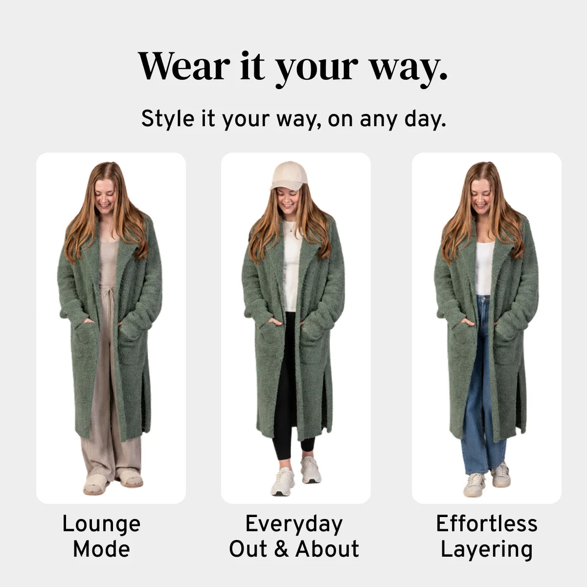 Cardigan in Moss