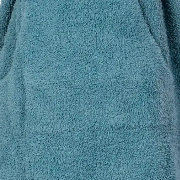 Teal plush fleece texture with soft, cushioned pile fabric draping