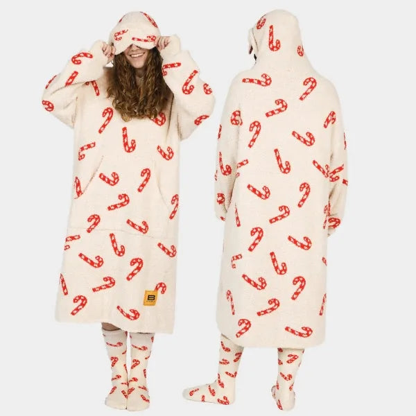 Big Blanket Premier Plush™ Hoodie in Candy Canes