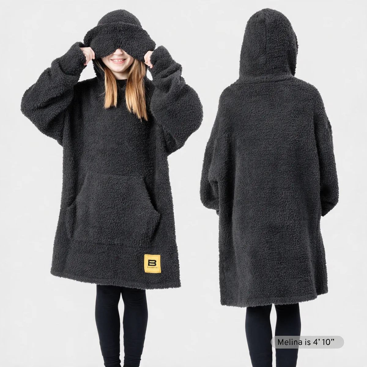 Premier Plush Hoodie Kids Charcoal