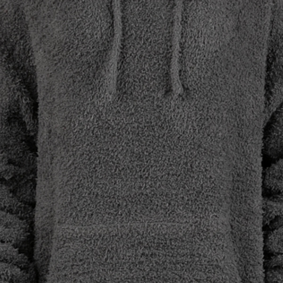 Charcoal Premier Plush Hoodie blanket draped showing soft, textured fleece fabric