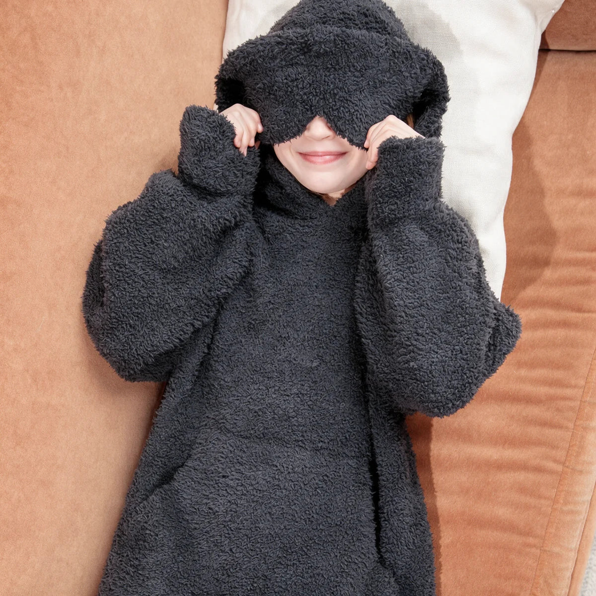 Premier Plush Hoodie Kids Charcoal