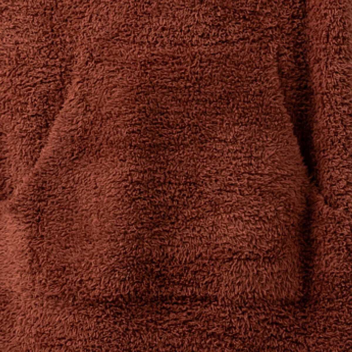 Chocolate Premier Plush™ Hoodie close-up showing soft, textured fabric with cozy pile surface