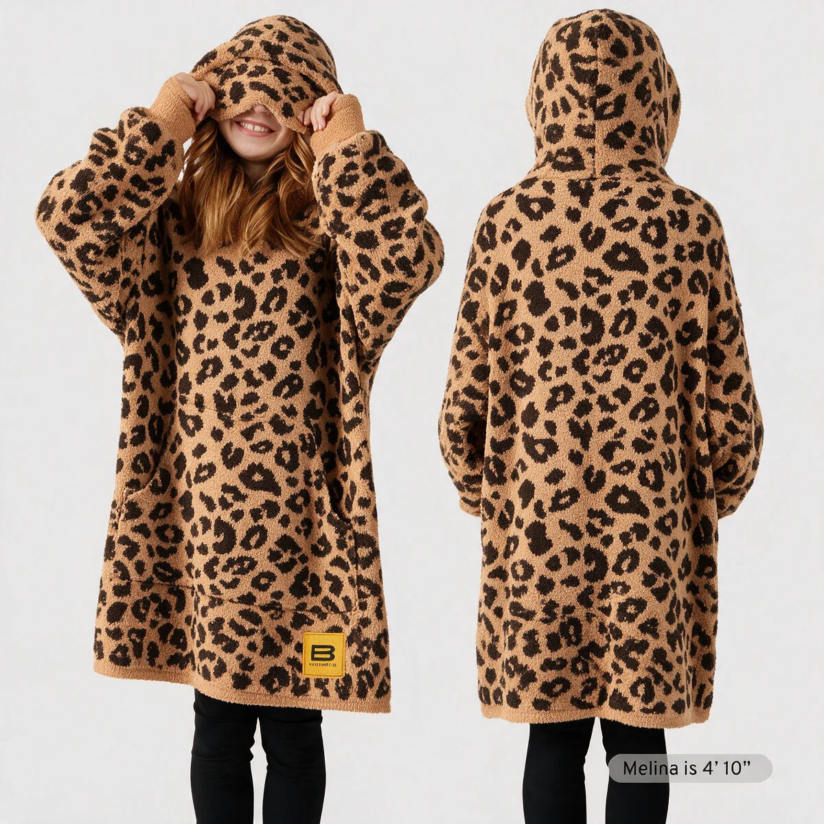 Premier Plush Hoodie Kids Classic Leopard