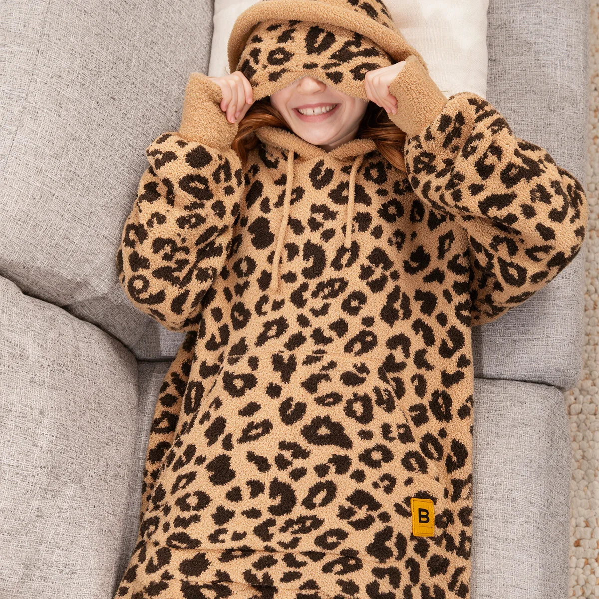 Premier Plush Hoodie Kids Classic Leopard