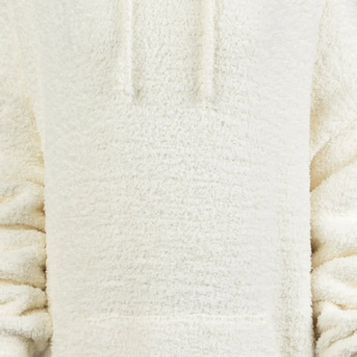 Cream Premier Plush™ Hoodie blanket with ultra-soft textured fabric draped and folded to show plush material quality