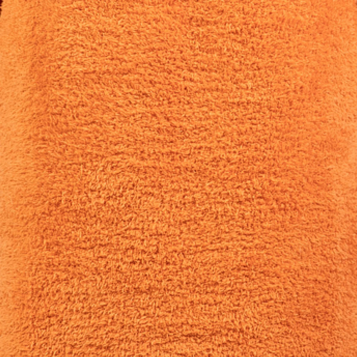 Bright orange textured oversized blanket fabric, soft plush material close-up