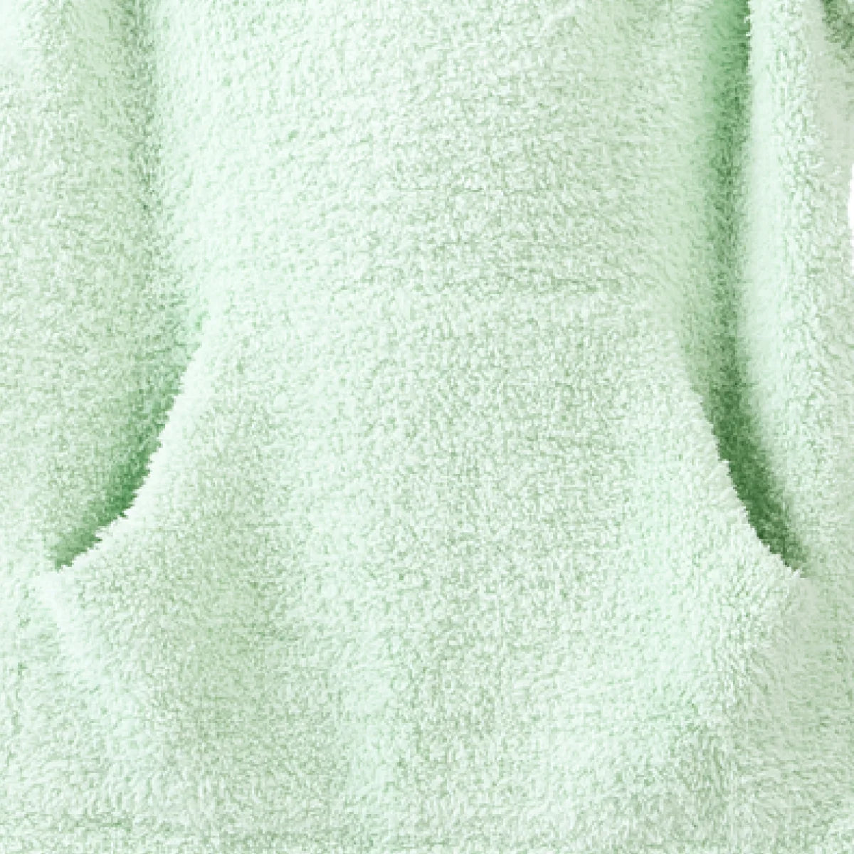 Mint green oversized hoodie blanket with soft plush texture and kangaroo pocket detail