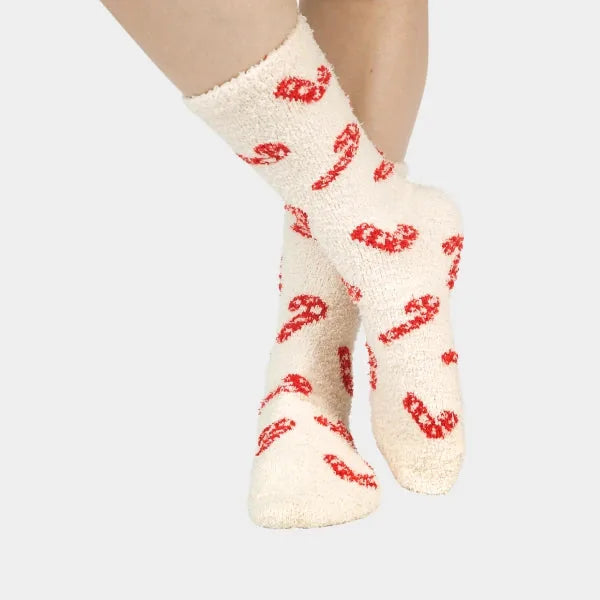 Big Blanket Cozy Toes™ Socks — Knit in Candy Canes