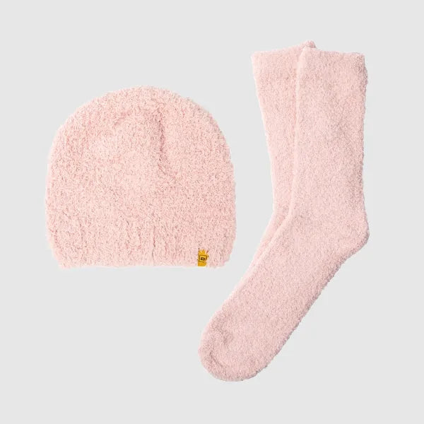 Big Blanket Beanie & Sock Set — Knit in Blush