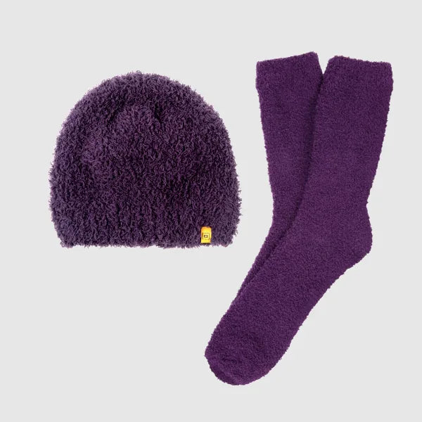 Big Blanket Beanie & Sock Set — Knit in Deep Purple