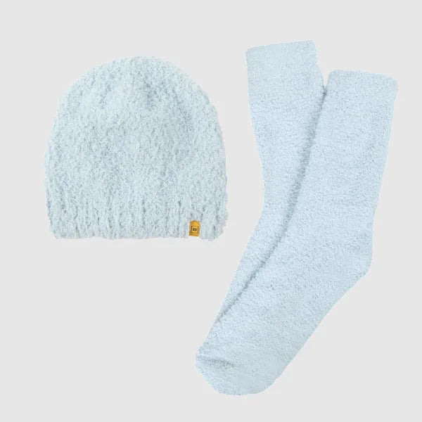 Big Blanket Beanie & Sock Set — Knit in Sky Blue