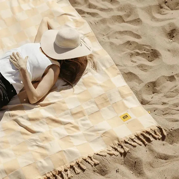 Big Blanket Big Beachy™ Blanket — Beige Checkered 10' x 10'
