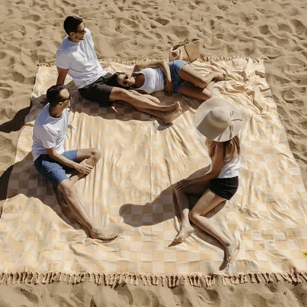 Big Blanket Big Beachy™ Blanket — Beige Checkered 10' x 10'